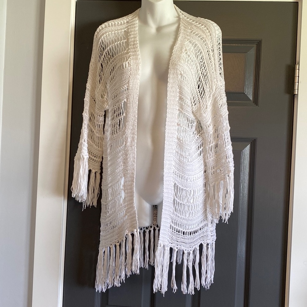Retrod Knit Fringe Cardigan